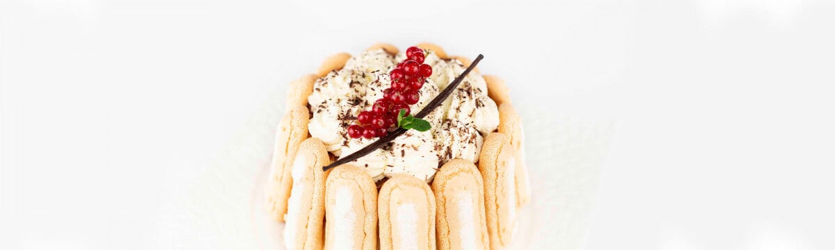 Vanilla, chocolate and Camus cognac Charlotte