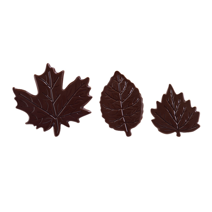 Dark Chocolate Leaves Set 30x45mm