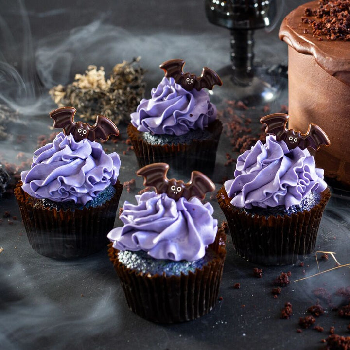 Hillbo dark chocolate Halloween bat decor - 126 pieces