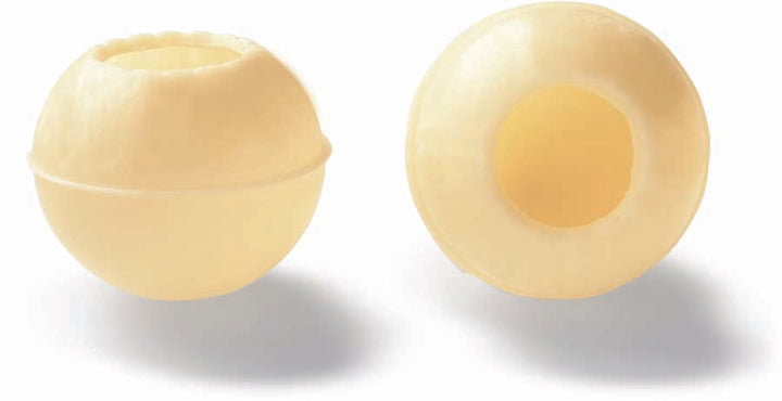 White chocolate truffle shells (25mm diameter)