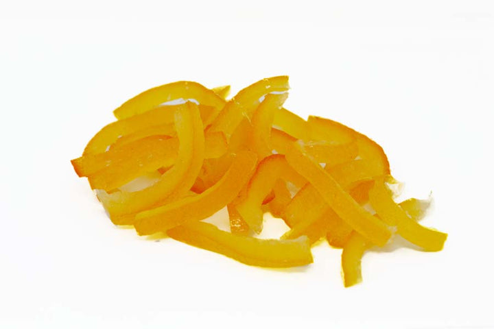 Candied orange strips in sugar