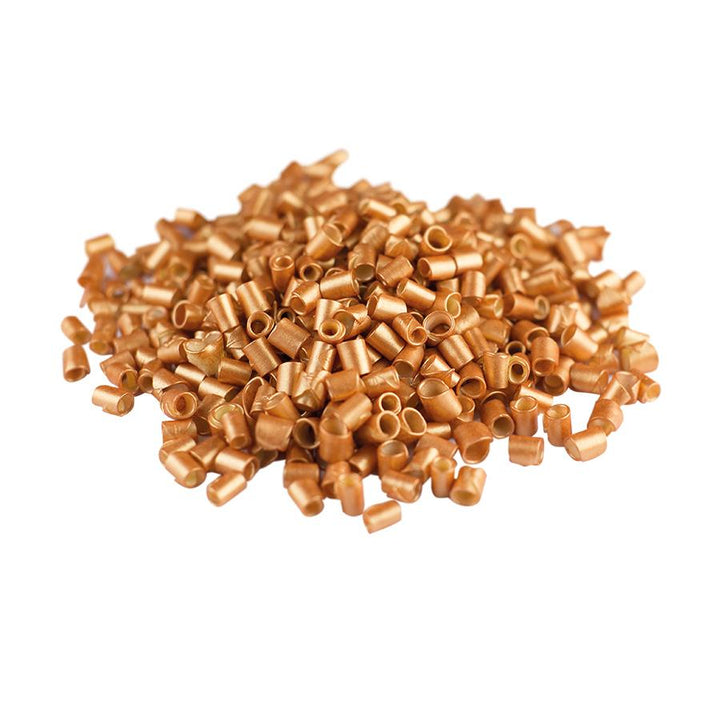 Hillbo | Amber coloured white chocolate rizo curl (7mm) | 500g