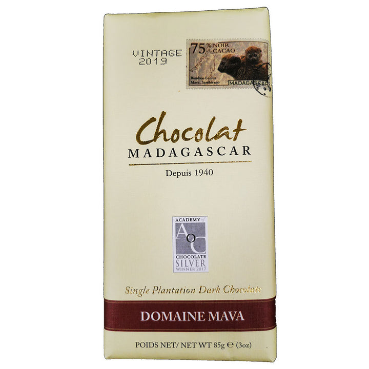 Chocolat Madagascar | Domaine de Mava | Madagascan dark chocolate (75%) retail bars | 10 x 85g