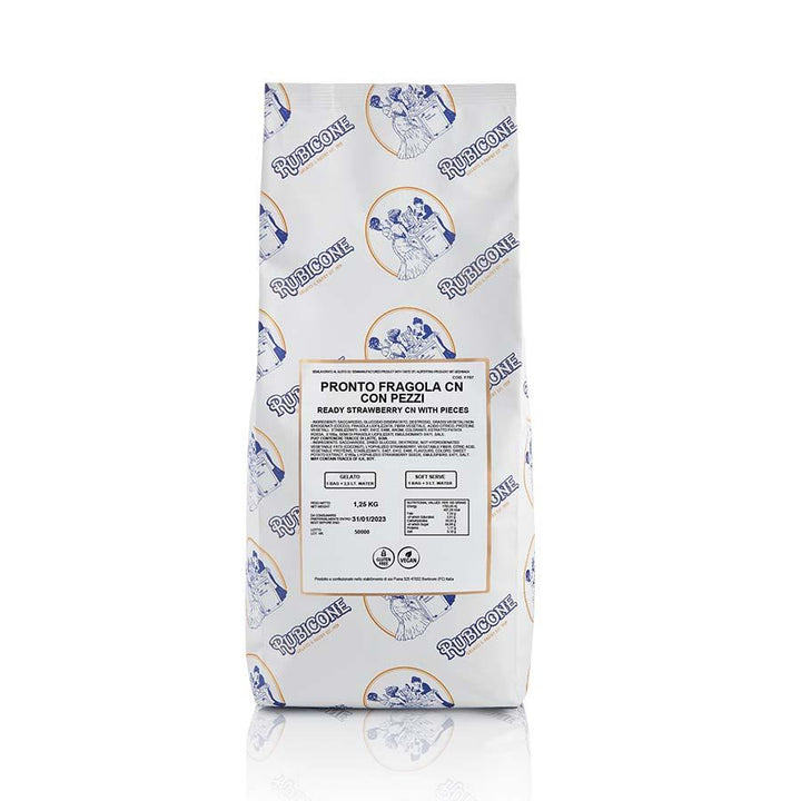Rubicone | Ready Line | Strawberry flavour complete ice cream mix with strawberry pieces | 1.25kg