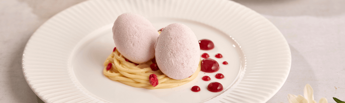 Raspberry marshmallow Easter eggs
