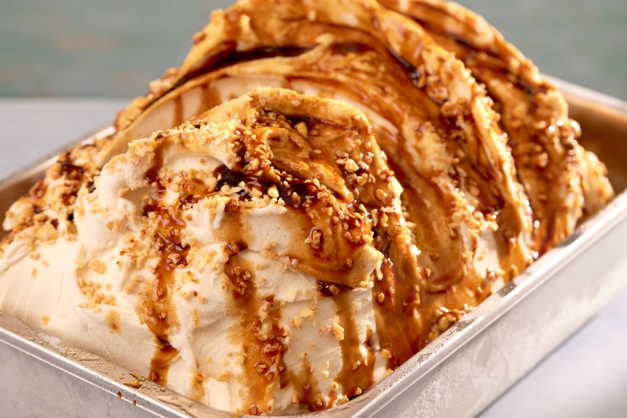Dairy free honeycomb & caramel gelato