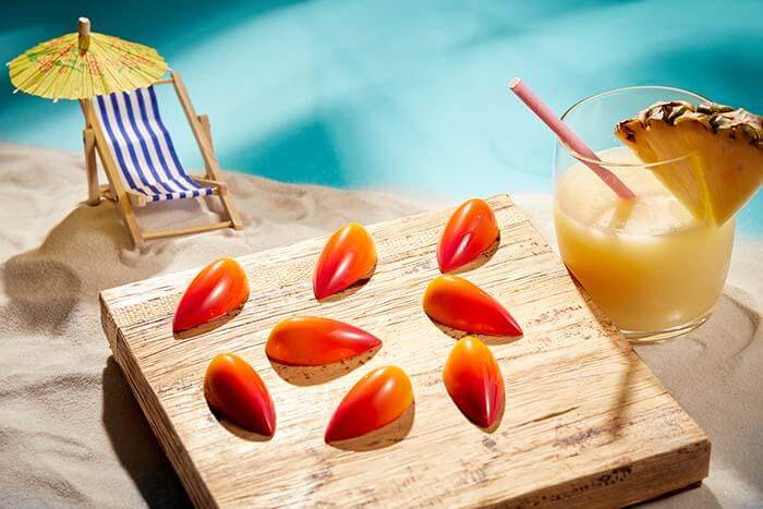 Malibu and pineapple sunset chocolates