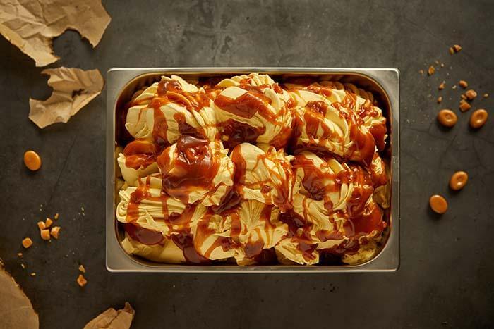 Caramel and butterscotch gelato