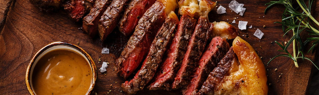 Beef and peppercorn sauce