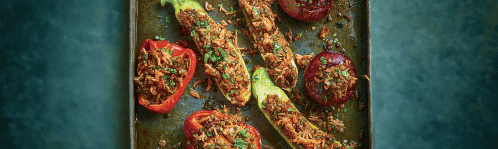 Lentil and rice stuffed vegetables recipe