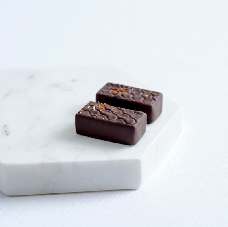 Dark chocolates with pepper ganache