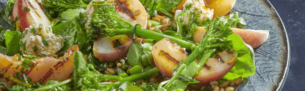 Griddled peach salad recipe
