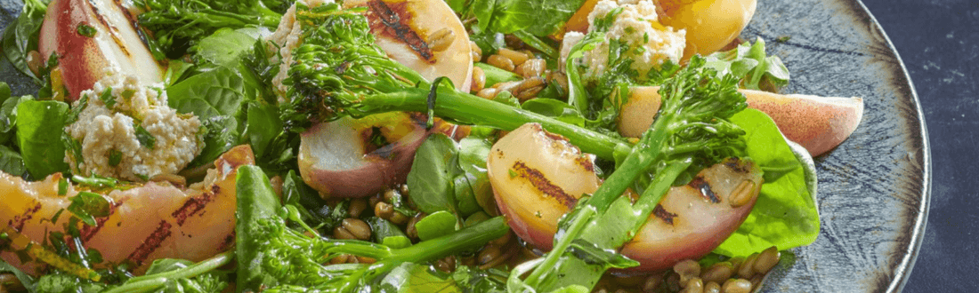 Griddled peach salad recipe