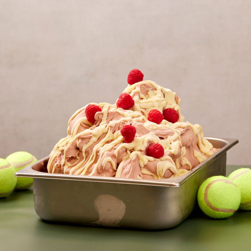Raspberry and white chocolate gelato