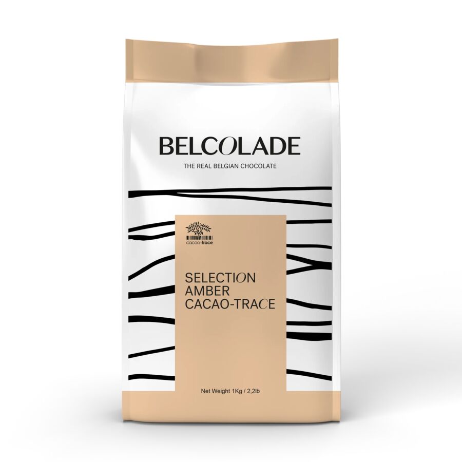 Belcolade | Cacao Trace | Amber | Salted butter caramel white chocolate | 1kg, 4kg and 15kg