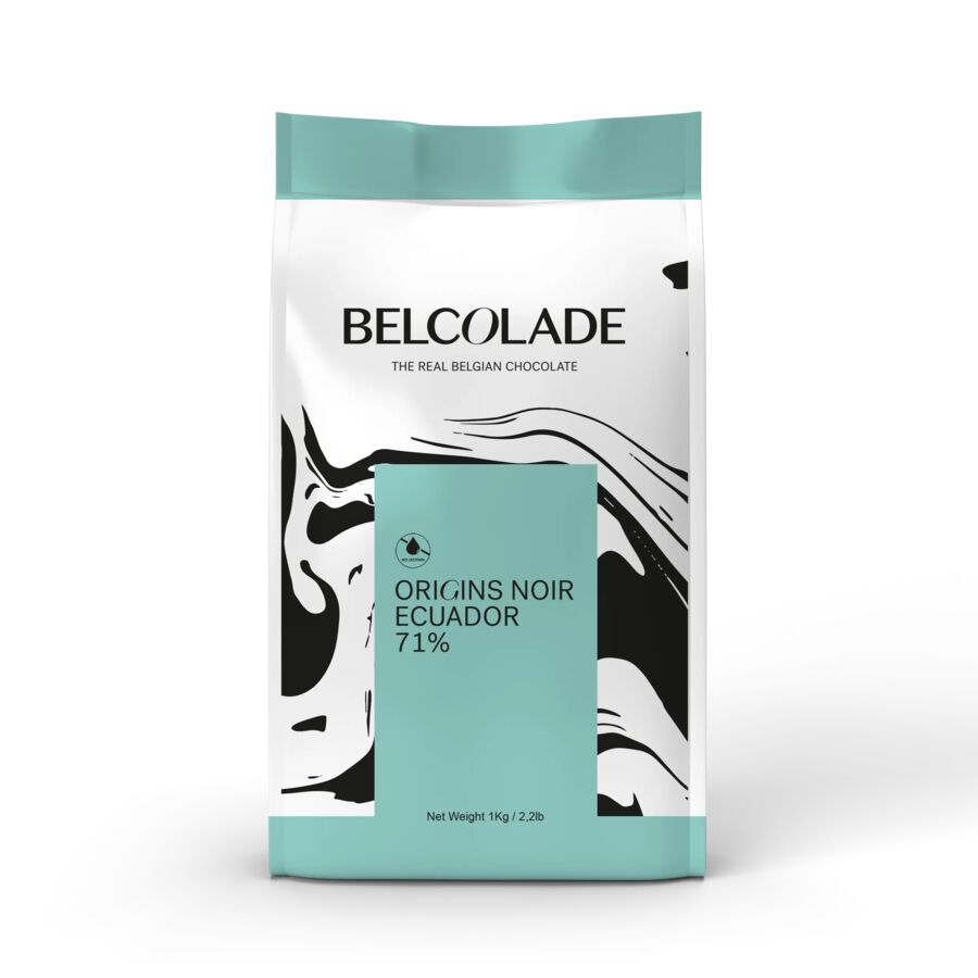 Belcolade Origins ecuadorian cacao-trace dark chocolate buttons (71%) - 15kg