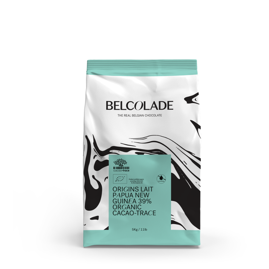 Belcolade Origins Papua-New Guinea cacao-trace milk chocolate buttons (39%) - 5kg