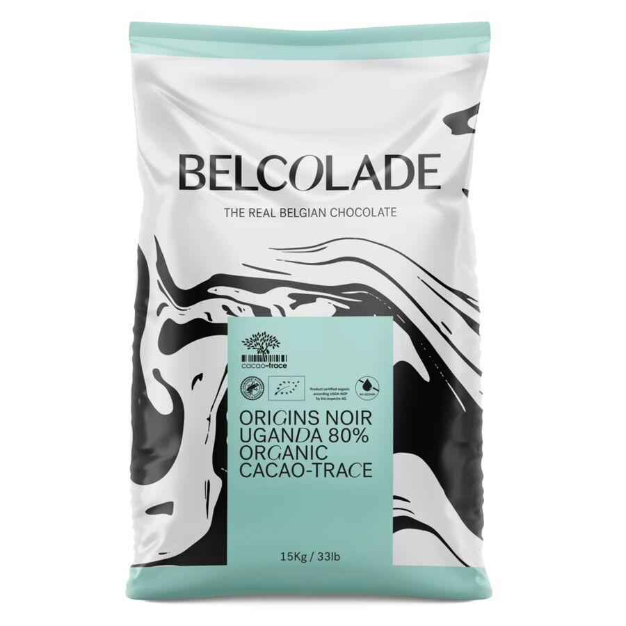 Belcolade | Cacao Trace | Organic Ugandan dark chocolate (80%) buttons | 1kg & 15kg