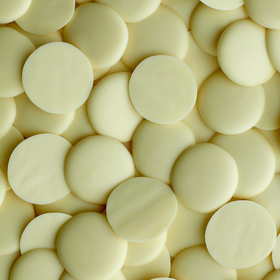 Belcolade Origins Papua-New Guinea cacao-trace white chocolate buttons (36%)  - 5kg & 15kg