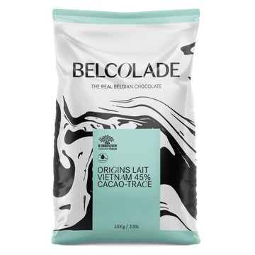 Belcolade Origins Vietnamese cacao-trace milk chocolate buttons (45%) - 15kg
