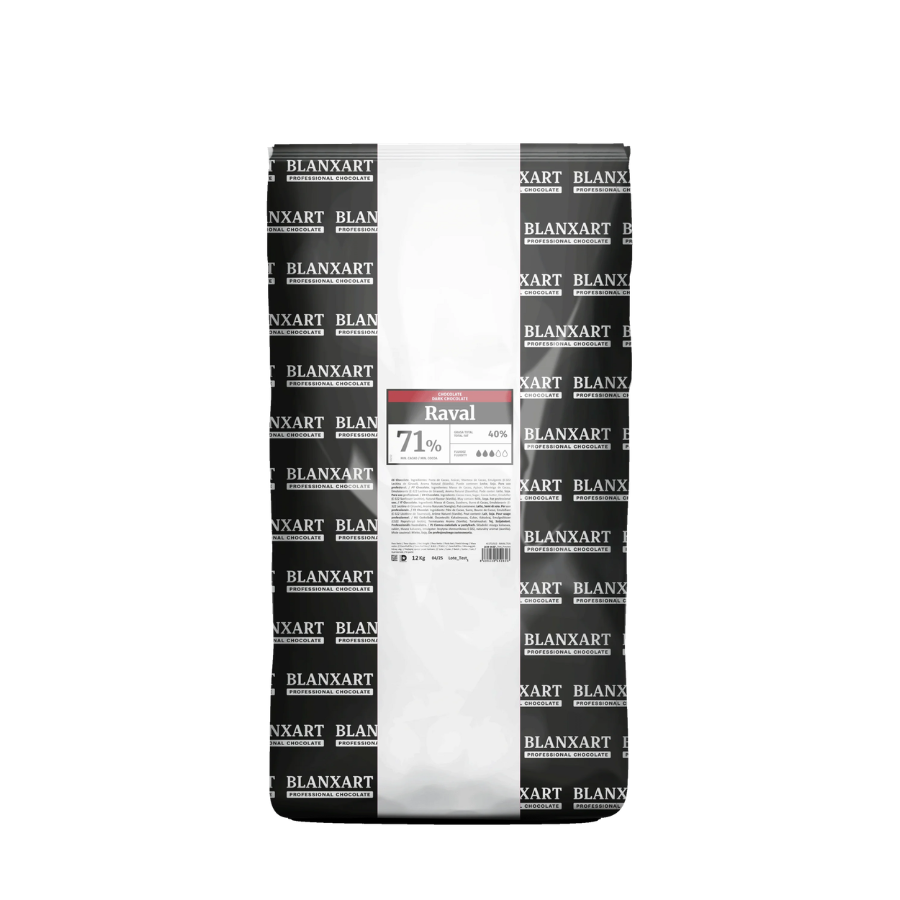 Blanxart Professional RA Raval 71% dark chocolate mini buttons - 12kg