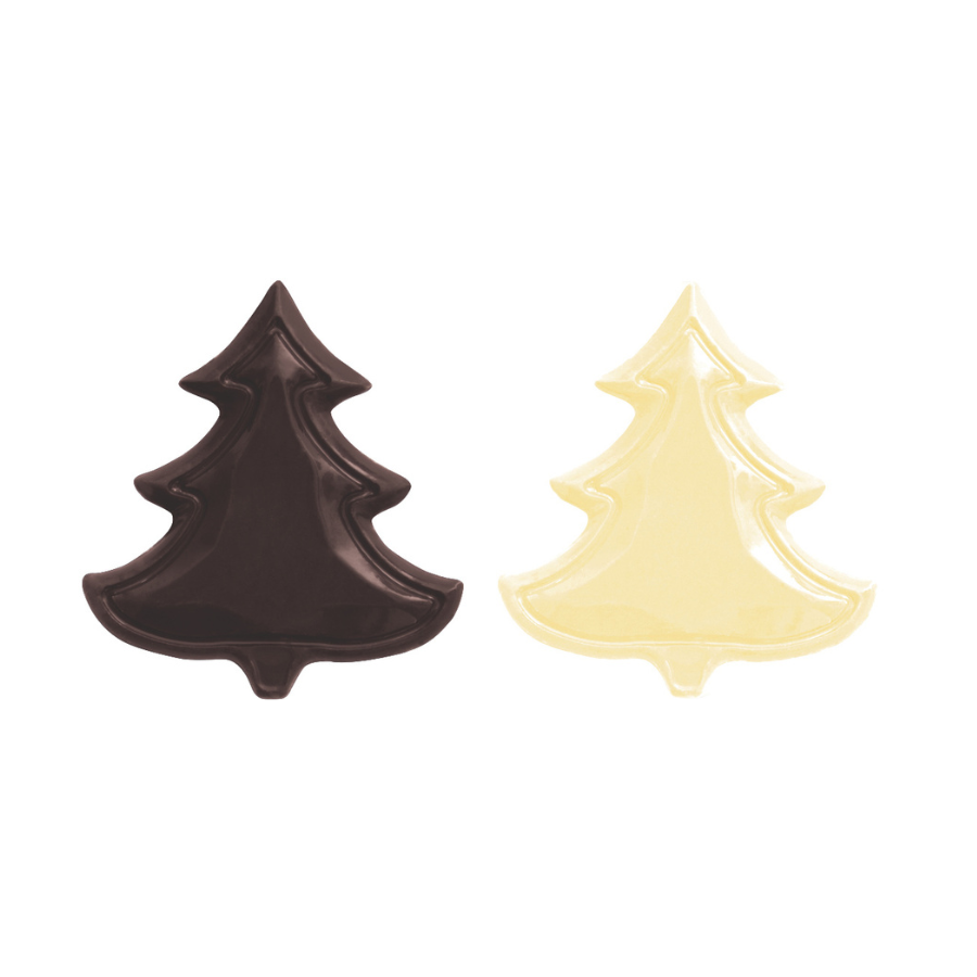 Dark/ White Christmas Trees 38x42mm