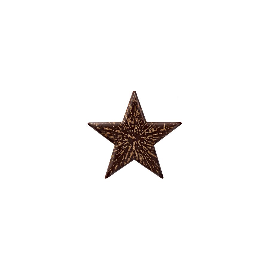 Dark Chocolate Star - Gold 37mm