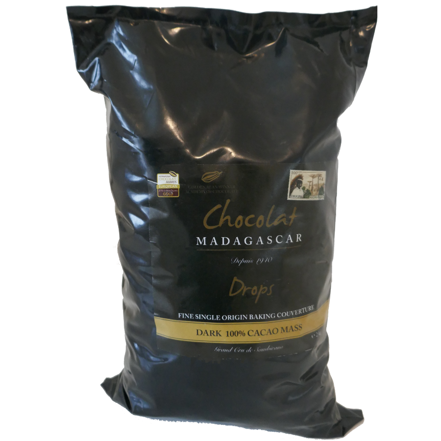 Chocolat madagascar madagascan cocoa mass (100%) drops - 2kg