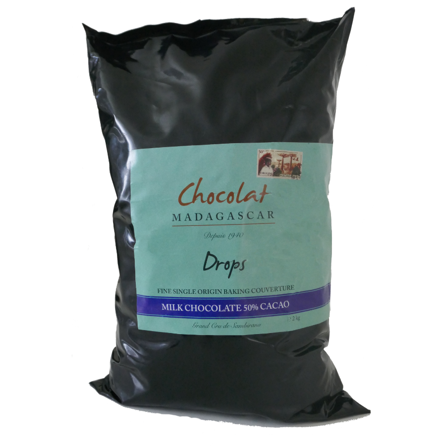 Chocolat madagascar madagascan milk chocolate (50%) drops - 2kg