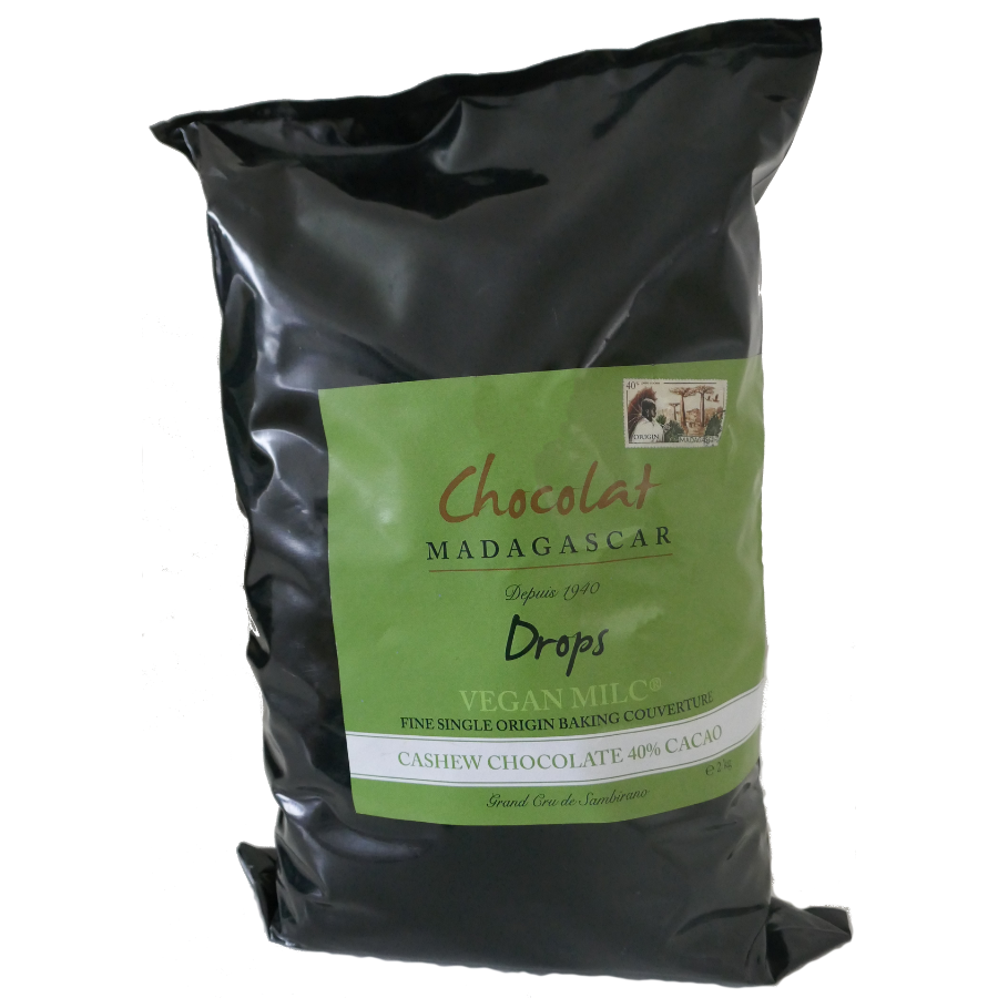Chocolat madagascar vegan milc madagascan vegan milk chocolate (40%) drops - 2kg