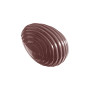 Chocolate World 32-cavity 2 x 5g striped egg chocolate mould - 32 x 22mm