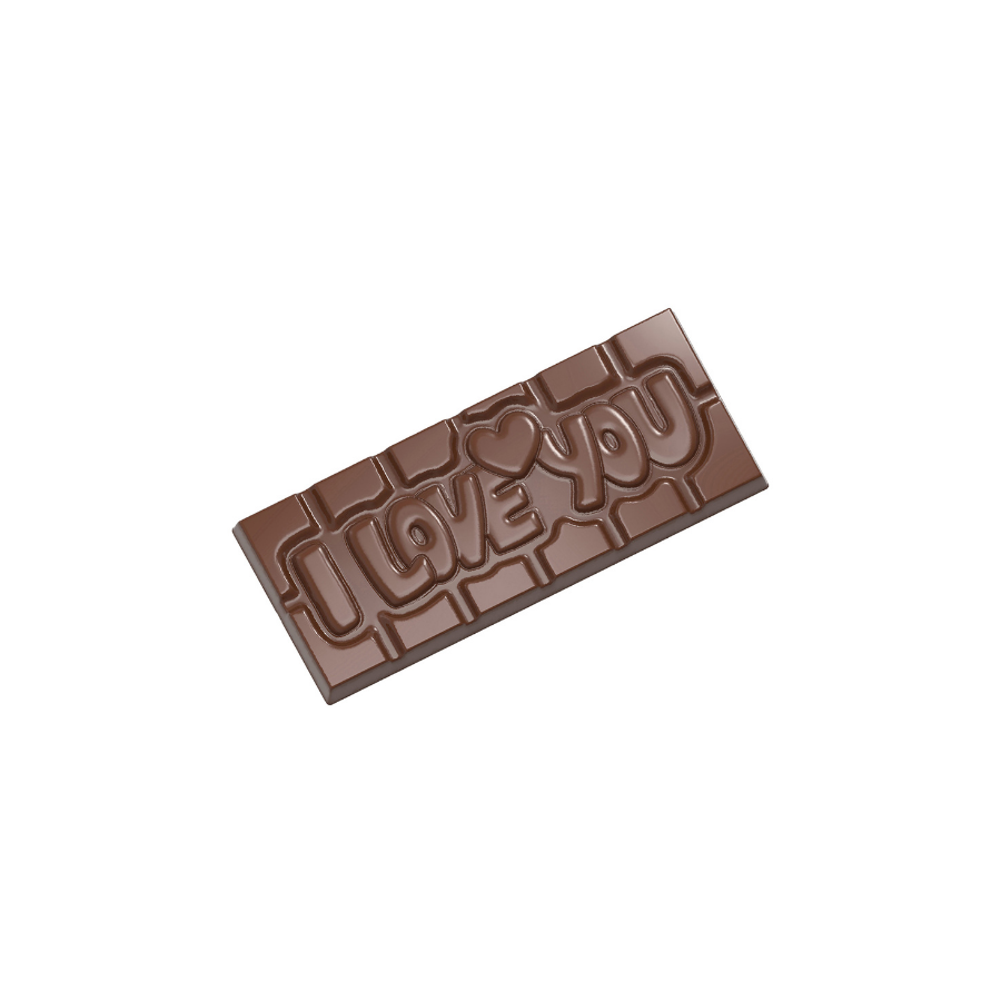Chocolate World 4-cavity 45g I Love You tablet chocolate mould - 118 x 50mm