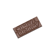 Chocolate World 4-cavity 45g Happy Birthday tablet chocolate mould - 118 x 50mm