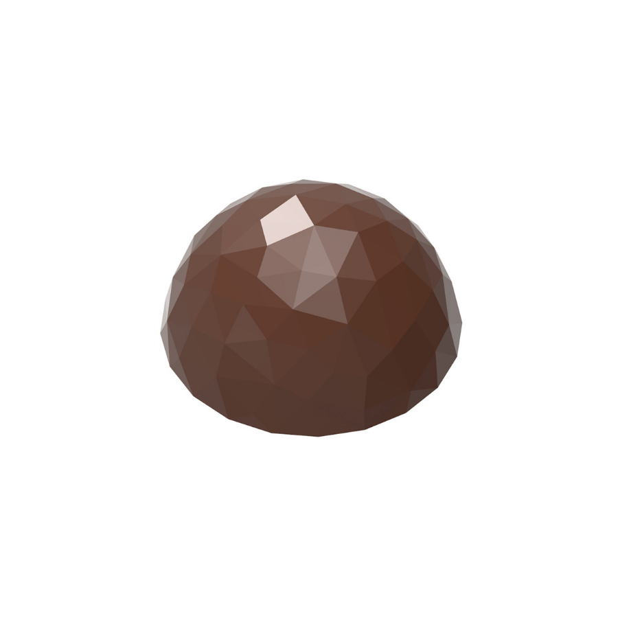 Chocolate World 24-cavity 8.5g faceted half sphere chocolate mould - 30 x 30mm