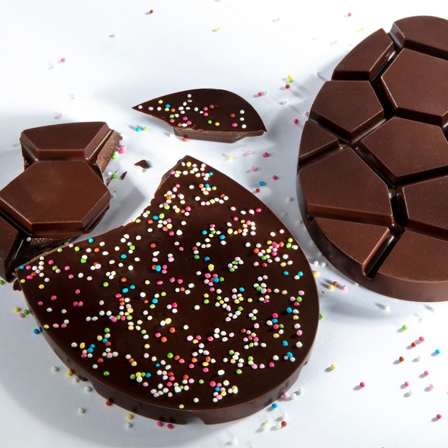 Chocolate World 2-cavity 100g Easter egg tablet chocolate mould - 140 x 92mm