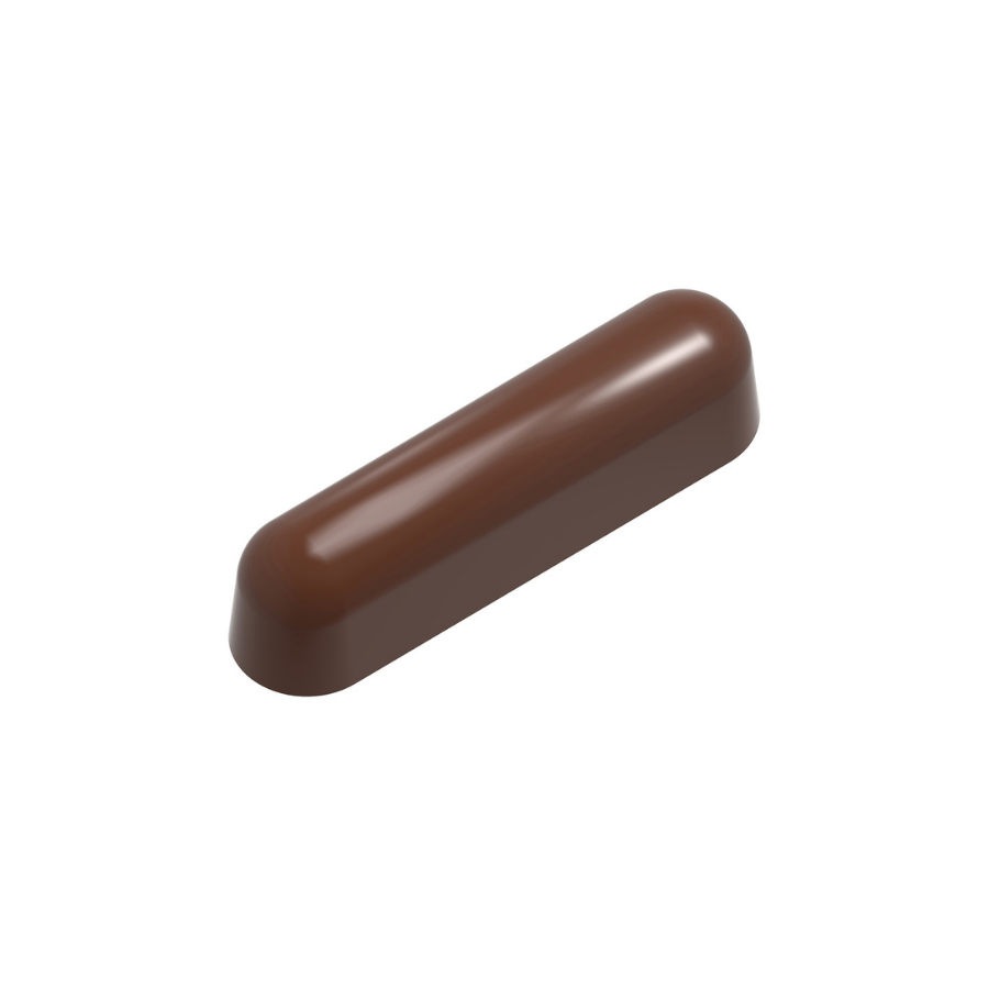 Chocolate World 12-cavity 29g éclair snack bar chocolate mould by Carole Bertuccio - 78.5 x 19mm