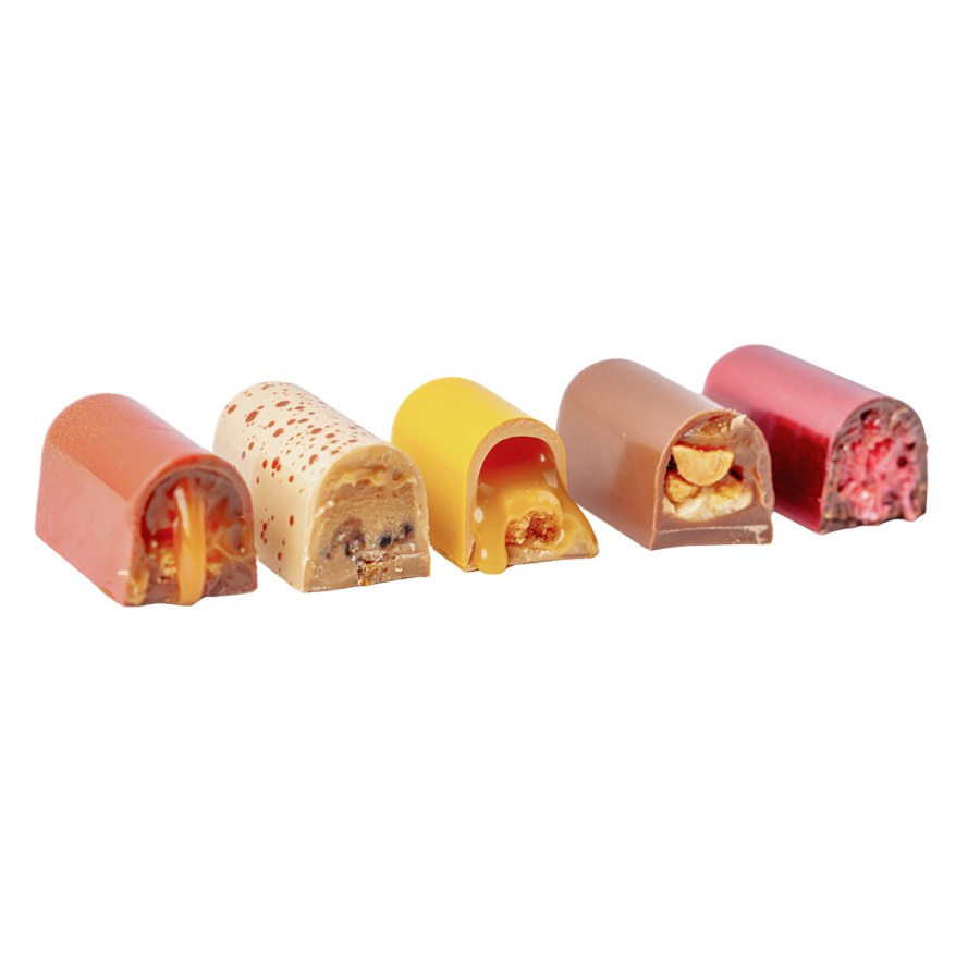 Chocolate World 12-cavity 29g éclair snack bar chocolate mould by Carole Bertuccio - 78.5 x 19mm
