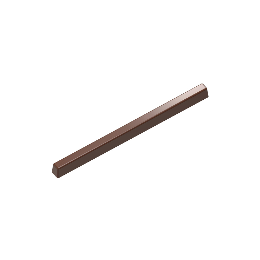 Chocolate World 15-cavity 7g rectangular snack bar chocolate mould by Martin Diez - 115 x 7mm