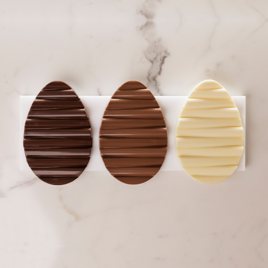 Chocolate World 2-cavity 100g Easter egg tablet chocolate mould - 140 x 92mm