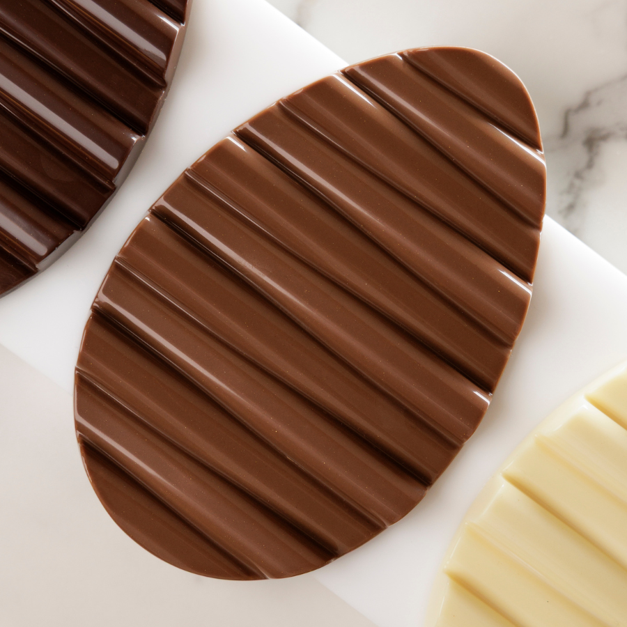 Chocolate World 2-cavity 100g Easter egg tablet chocolate mould - 140 x 92mm