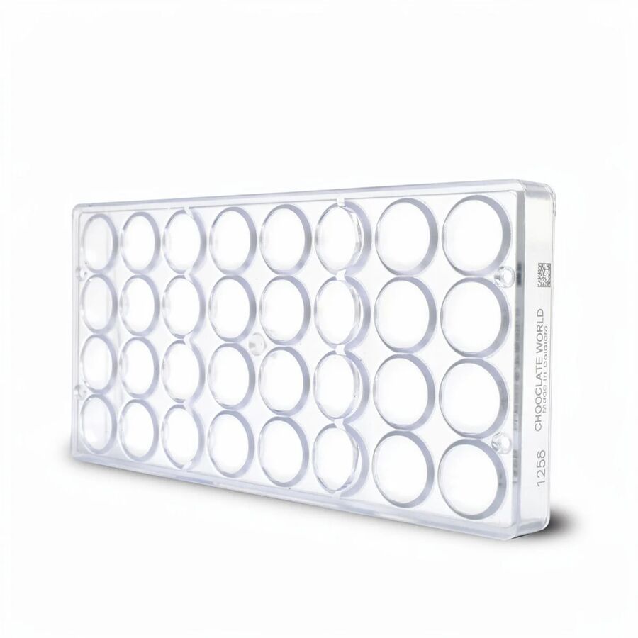 Chocolate World 32-cavity 2 x 6g half sphere chocolate mould - Ø27mm
