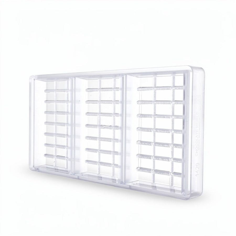 Chocolate World 3-cavity 205g tablet chocolate mould - 124 x 77mm