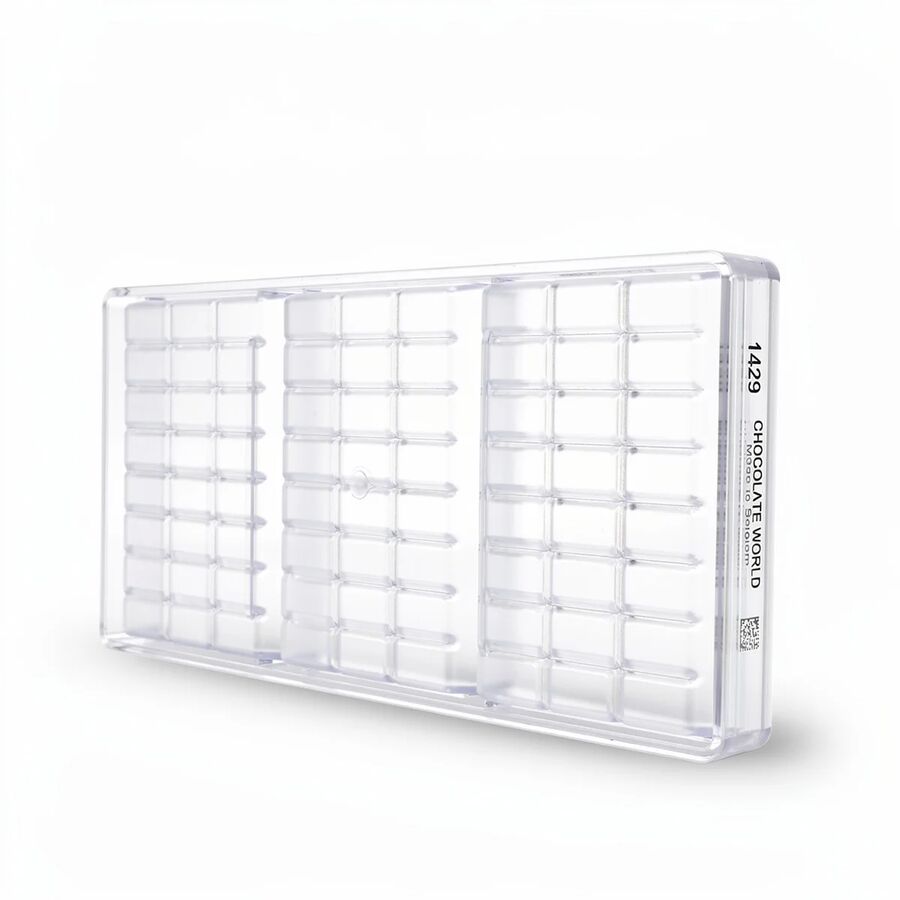 Chocolate World 3-cavity 205g tablet chocolate mould - 124 x 77mm