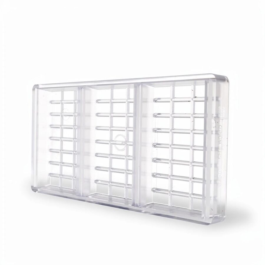 Chocolate World 3-cavity 205g tablet chocolate mould - 124 x 77mm