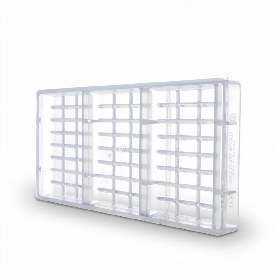 Chocolate World 3-cavity 138g tablet chocolate mould - 124 x 77mm