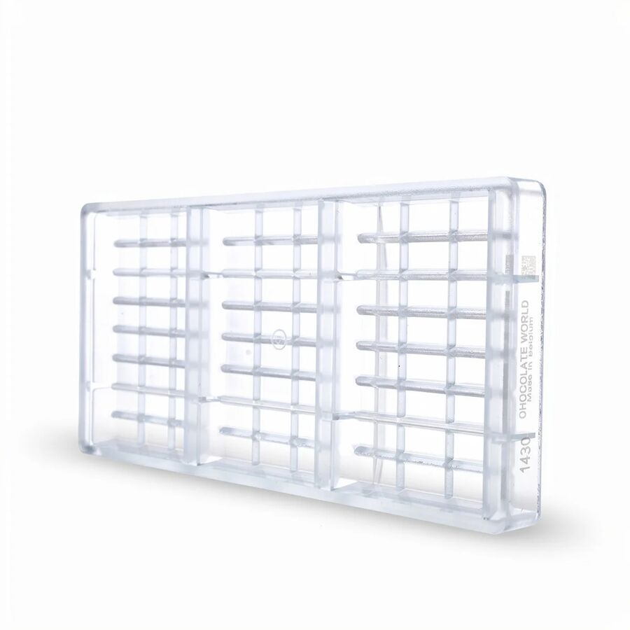 Chocolate World 3-cavity 138g tablet chocolate mould - 124 x 77mm