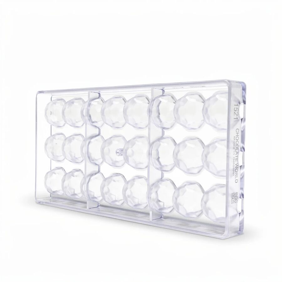 Chocolate World 24-cavity 10g small diamond chocolate mould - 28.5 x 28.5mm