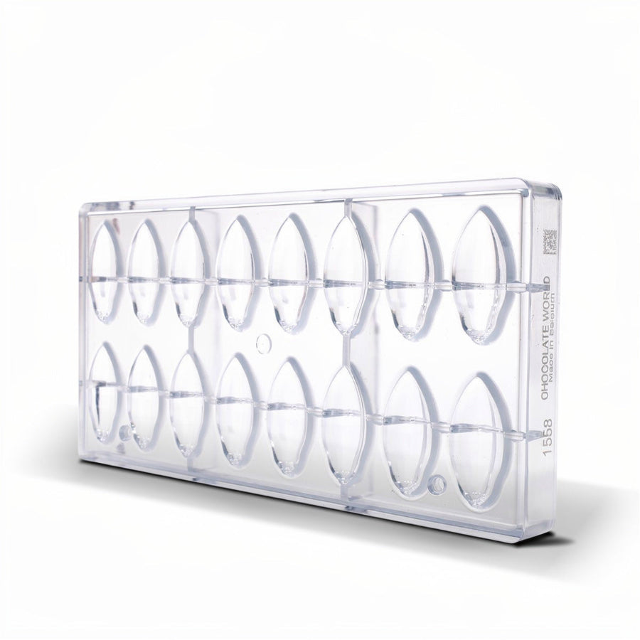 Chocolate World 16-cavity 8g cocoa bean chocolate mould - 50 x 24mm