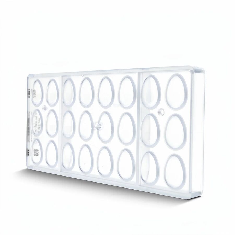 Chocolate World 24-cavity 2 x 5g smooth egg chocolate mould - 33 x 23mm