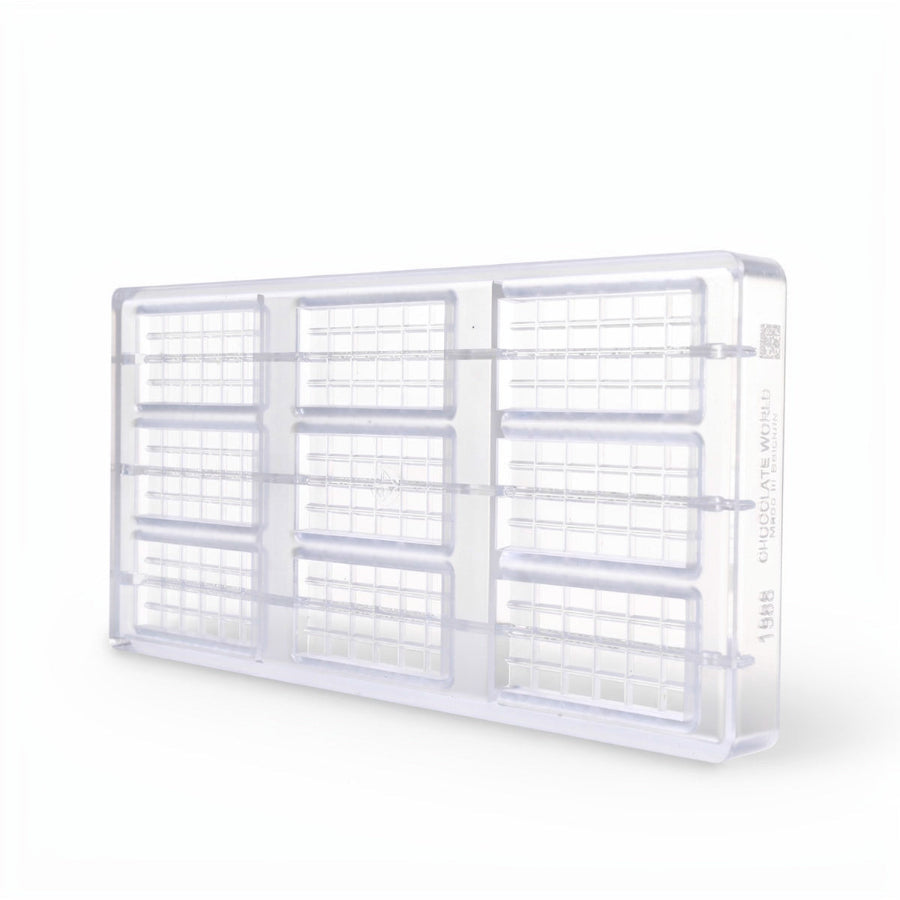 Chocolate World 9-cavity 12g bar chocolate mould - 67 x 33mm